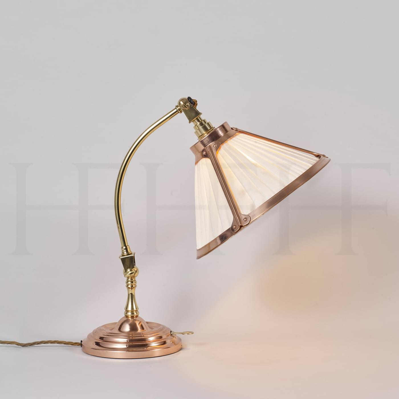 TL4 May Desk Lamp Antique Brass Polished Copper Porcelain L