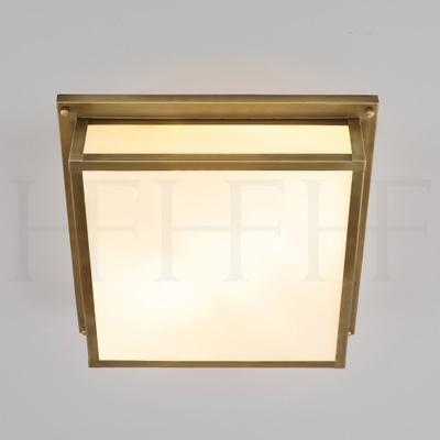 Square Flush Mount With Opal Glass, Medium
