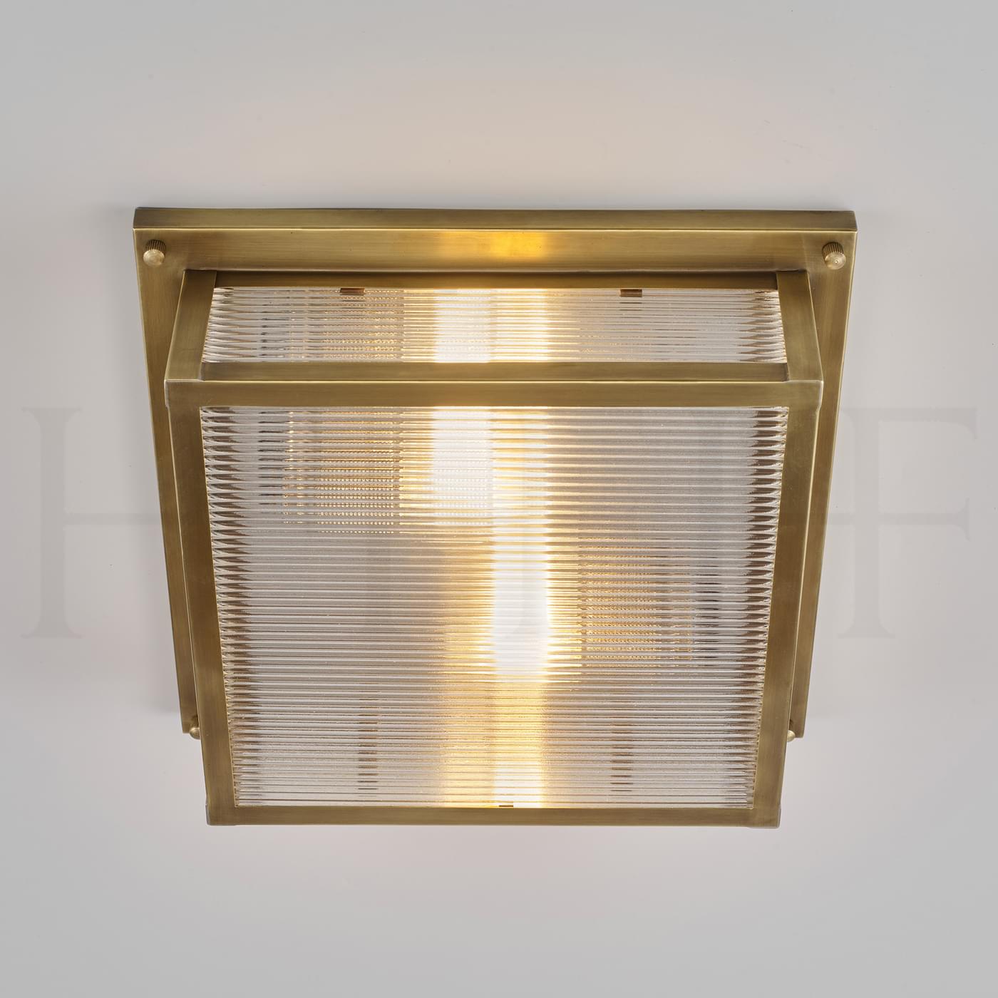CL32 M Square Flush Mount with Ribbed Glass L