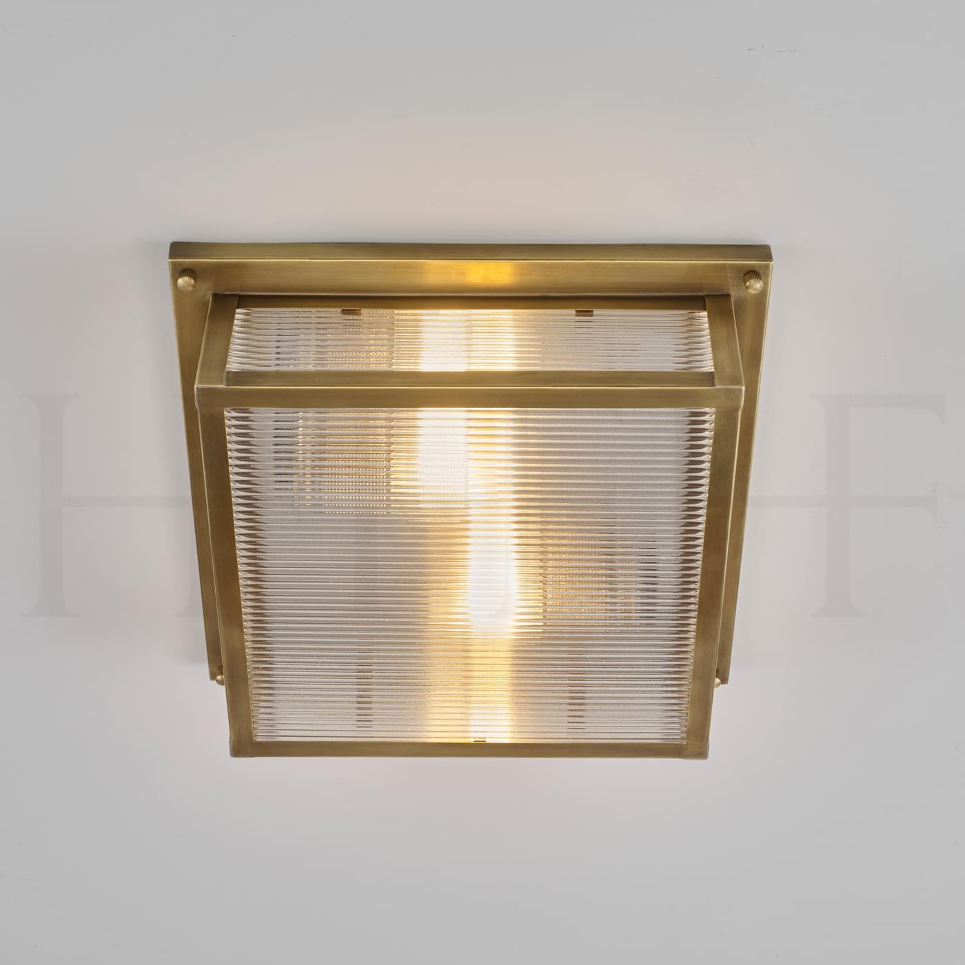 CL32 S Square Flush Mount with Ribbed Glass L
