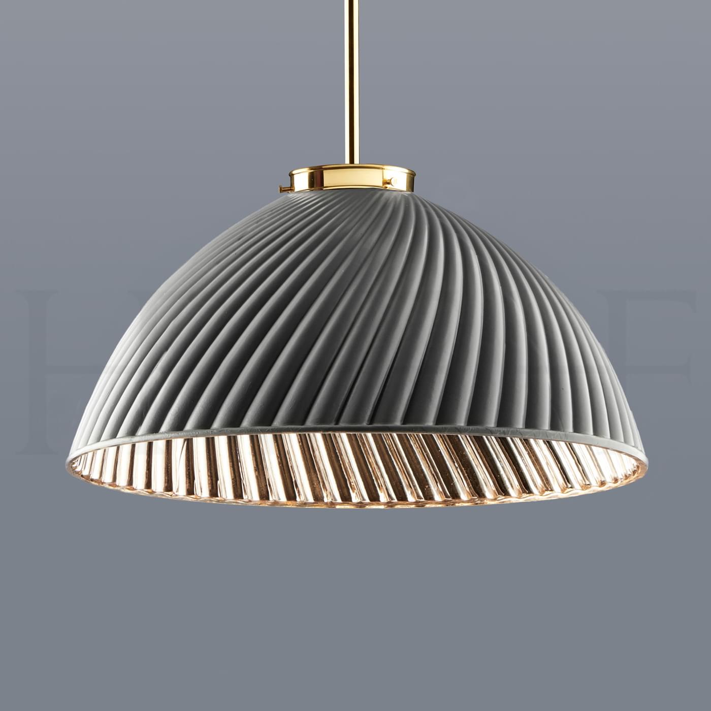 PL134 L Tiber Pendant Large Grey with Silver Interior L