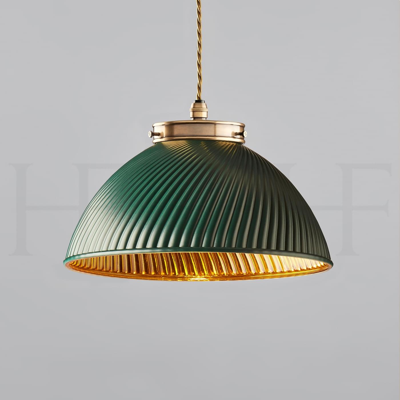 Pl135 S Tiber Pendant Small Green With Gold Interior Ab L