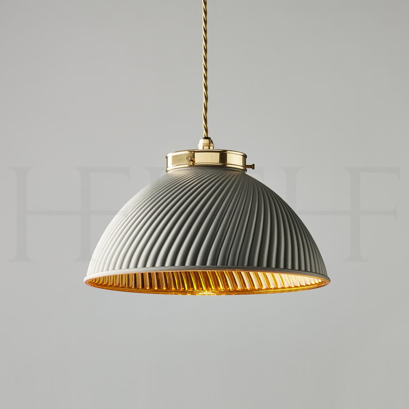 PL135 S Tiber Pendant Small Grey with Gold Interior L