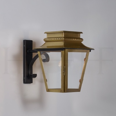 Zeus Lantern, Hoop Bracket, Small, Antique Brass