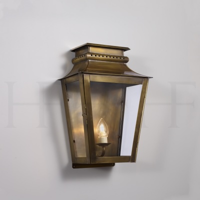 Zeus Wall Lantern, Medium, Antique Brass