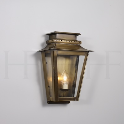 Zeus Wall Lantern, Small, Antique Brass