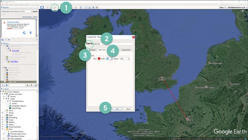 How To Create A Path In Google Earth Pro Encounter Edu Google Earth Draw Circle