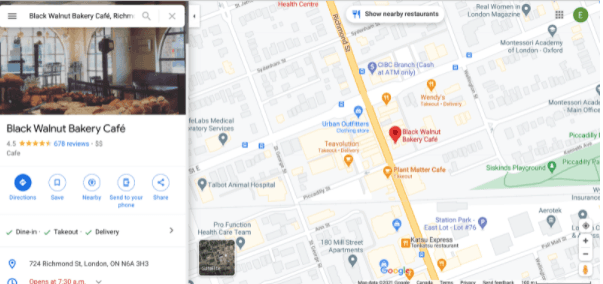 Business example Google Maps