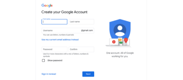 Google Account set-up