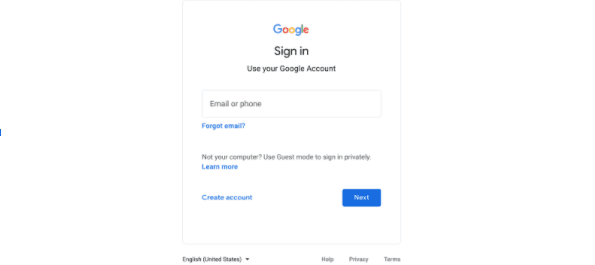 Google Account sign-in page