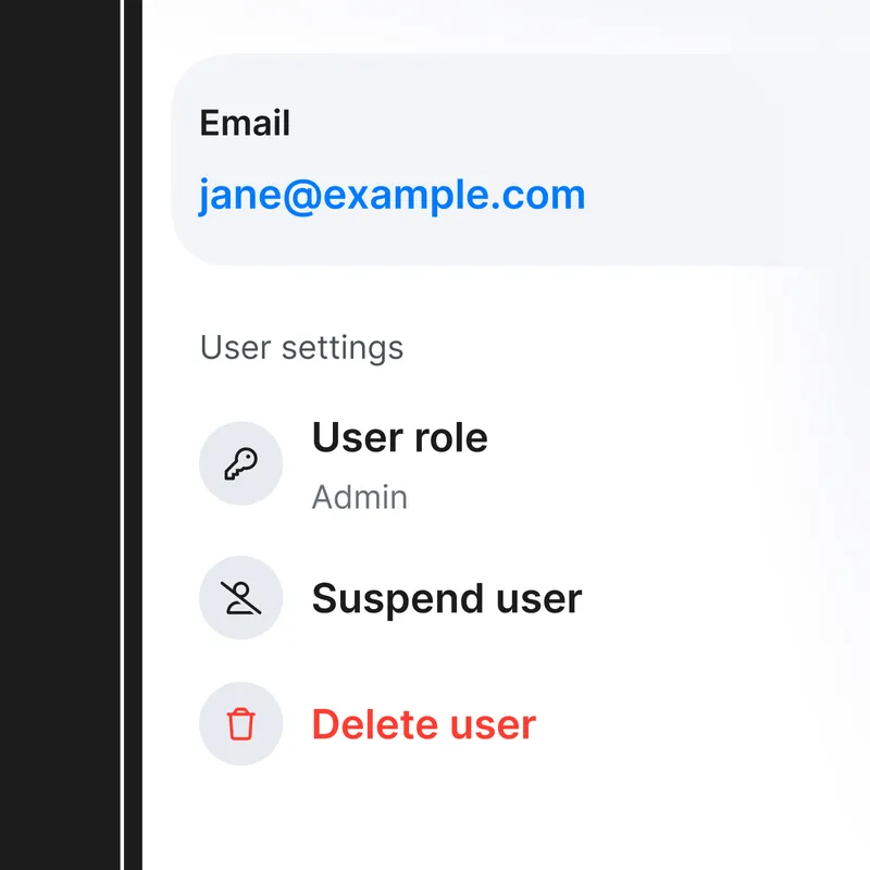 Delete User Black