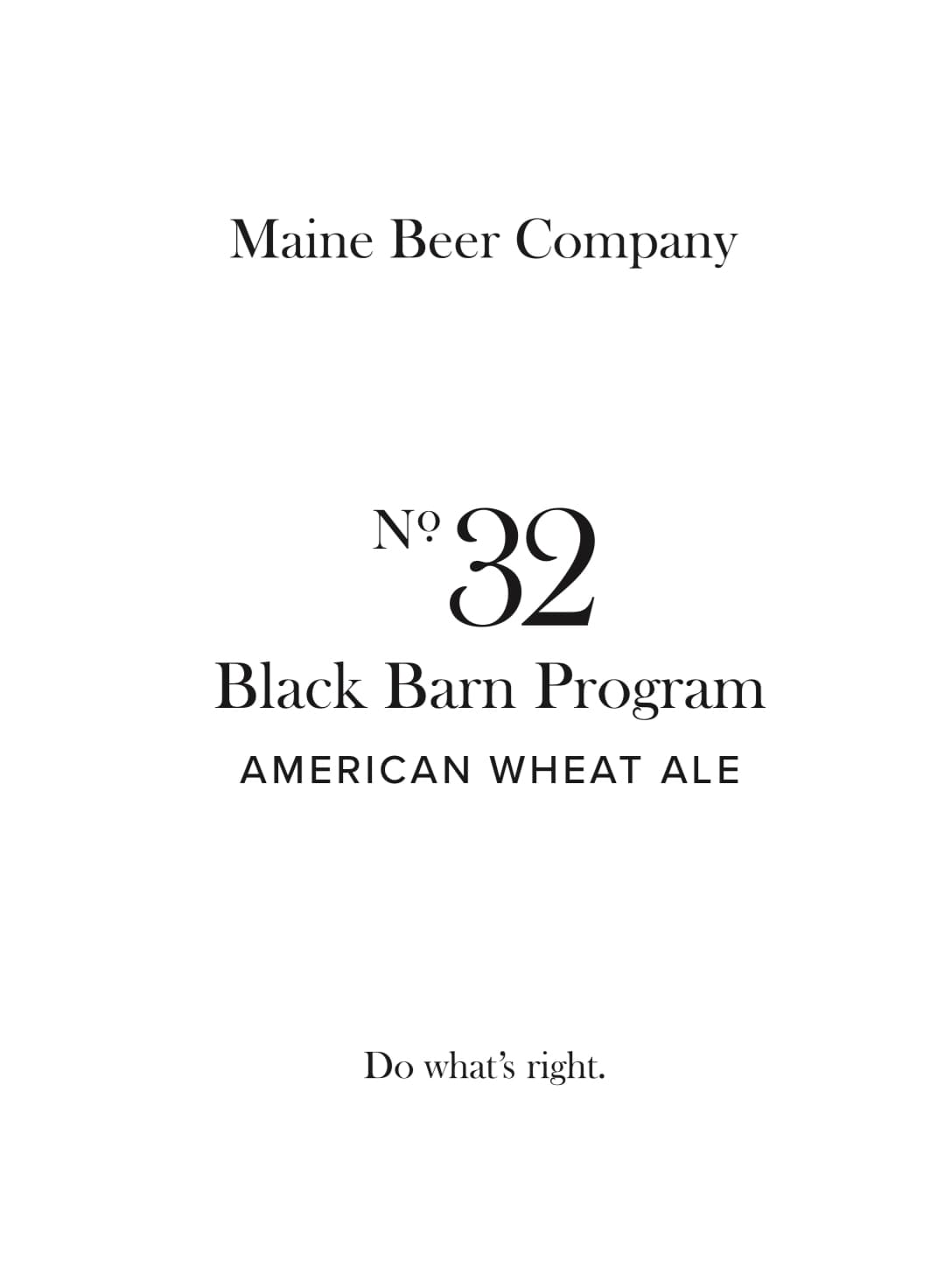 Black Barn Program No. 32 American Wheat