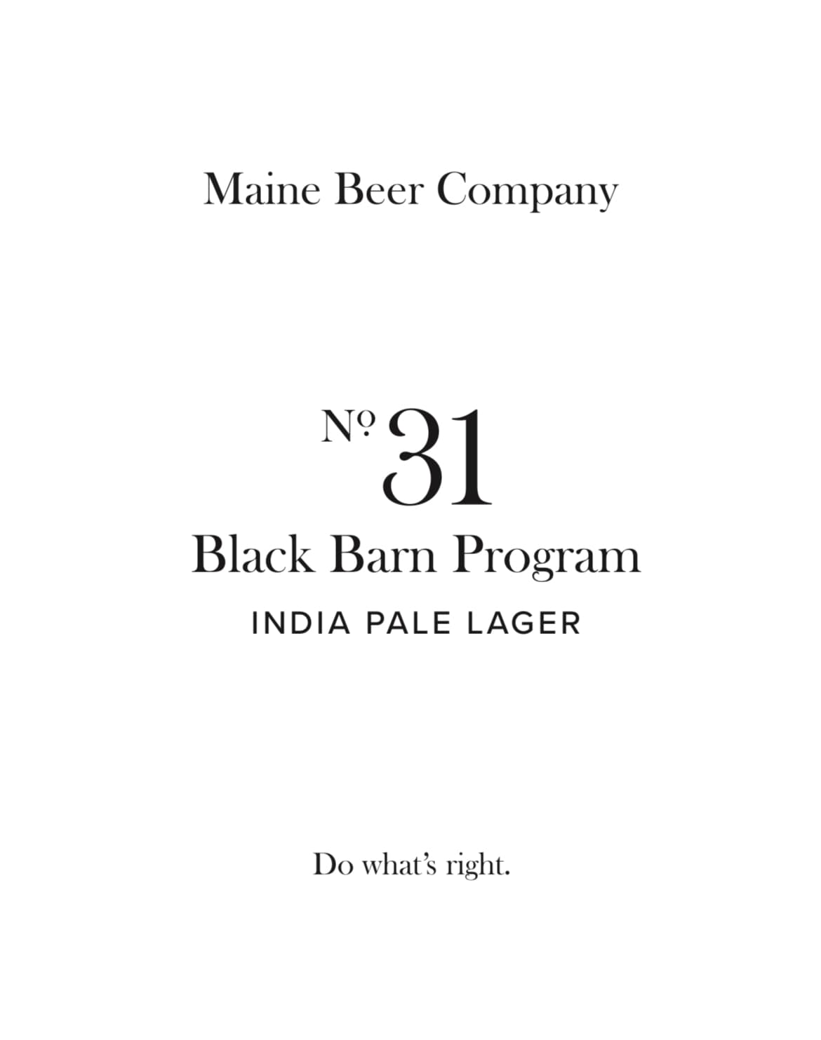 Black Barn Program No. 31 India Pale Lager