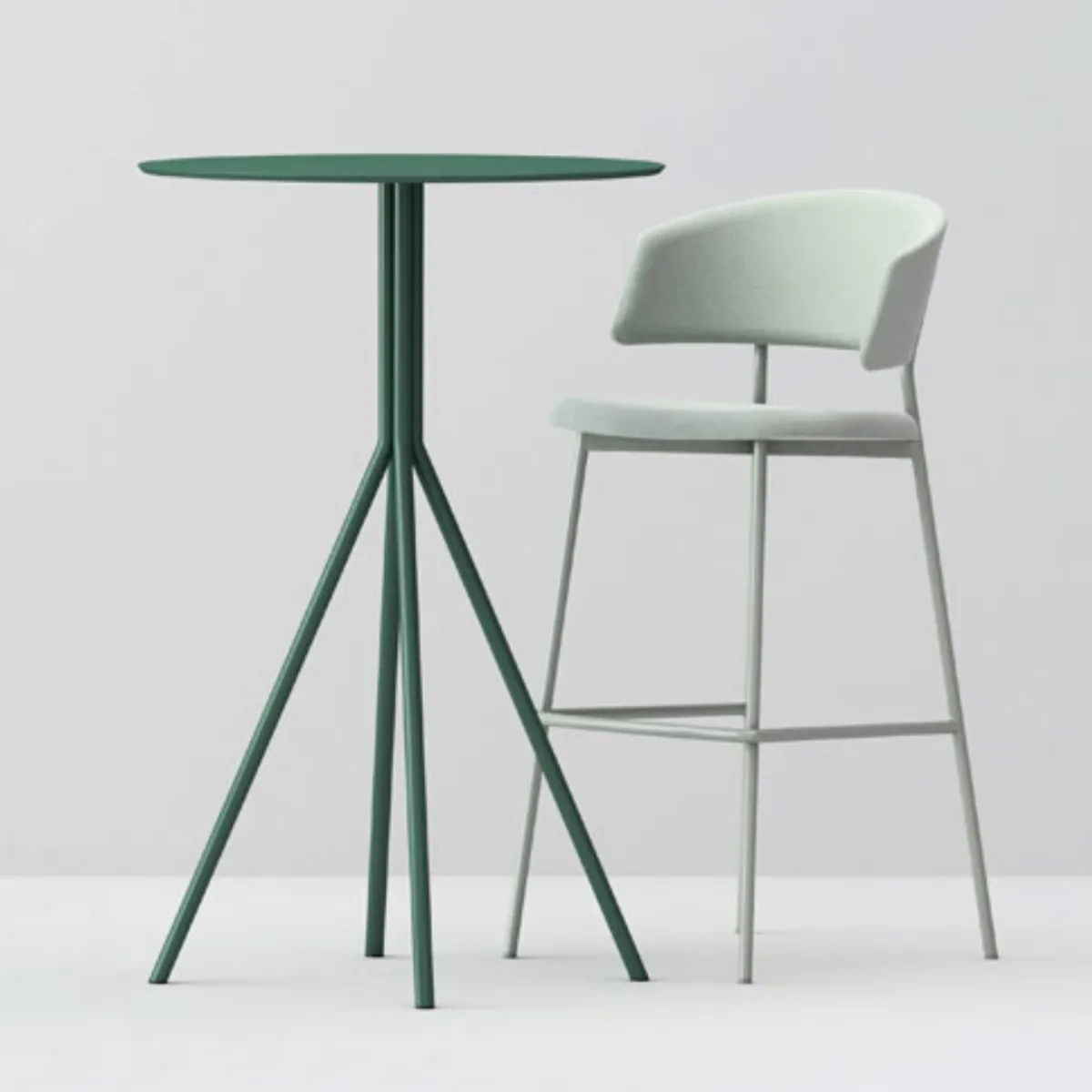 Minty curved bar stool 8