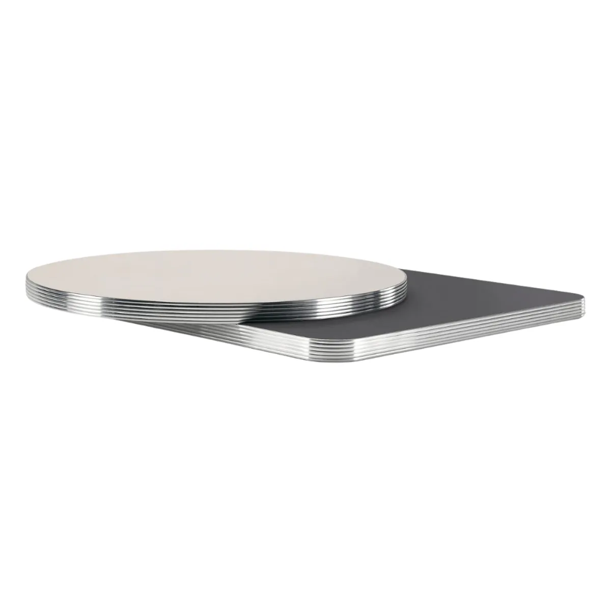 Laminate Table Top with Ribbed Aluminium Edge 1