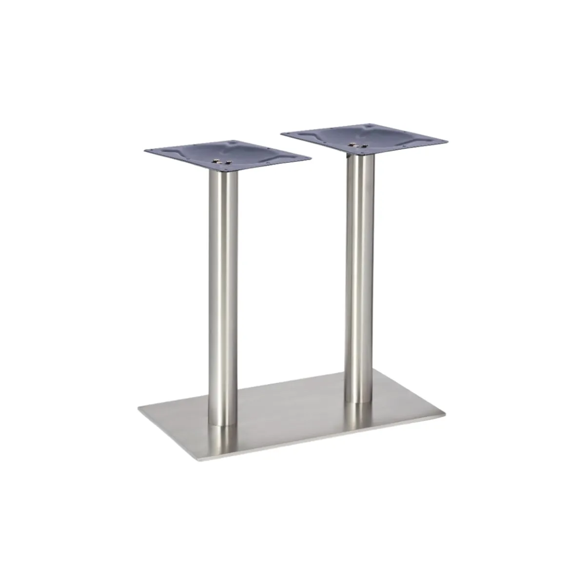 Flat twin rectangular table base with round columns 1