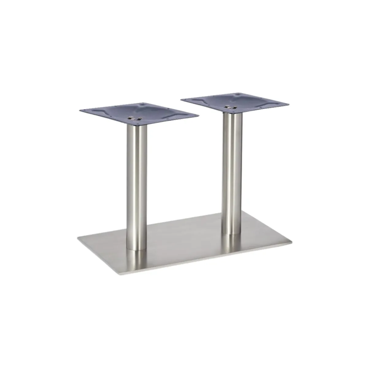 Flat twin rectangular table base with round columns 2
