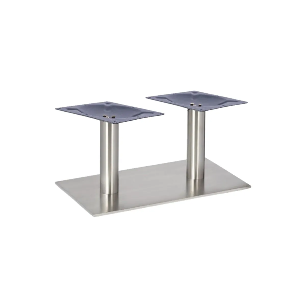 Flat twin rectangular table base with round columns 3