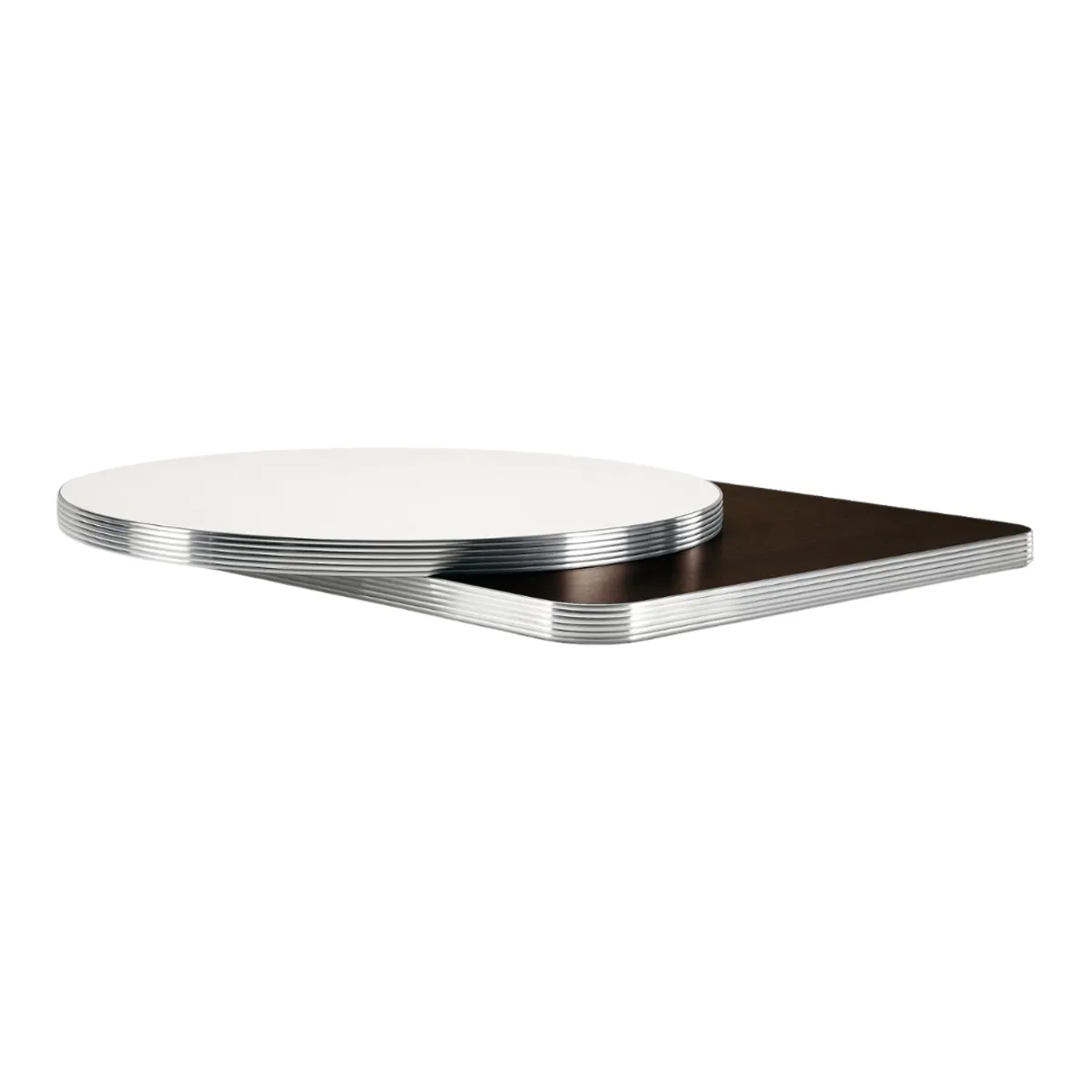 Laminate Table Top with Ribbed Aluminium Edge 3