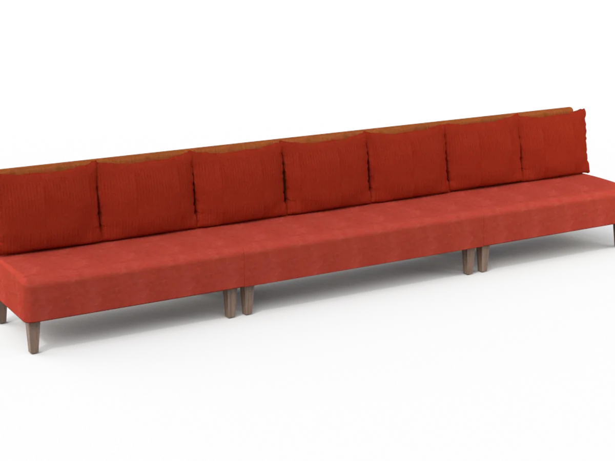 The Beech House Dining Sofa. Red. Pic 2