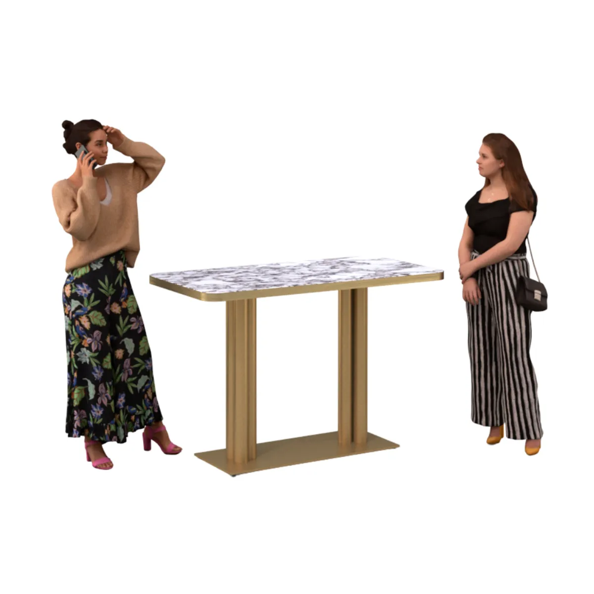 Bespoke brass rectangle dining table | Inside Out Contracts