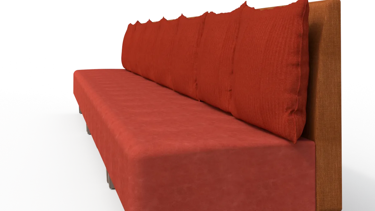 The Beech House Dining Sofa. Red