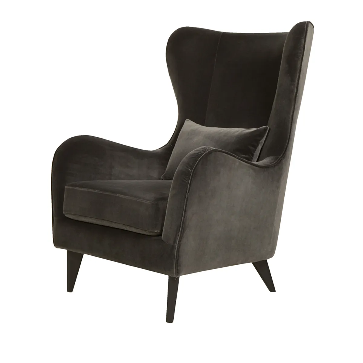 Aurland High Back Wing Back Chair Classic Velvet6 Antracite 024