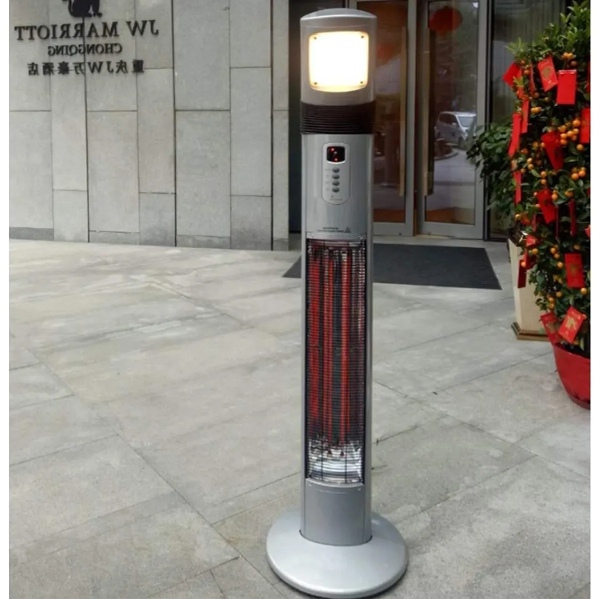 Amun Infrared free standing heater Inside Out Contracts7