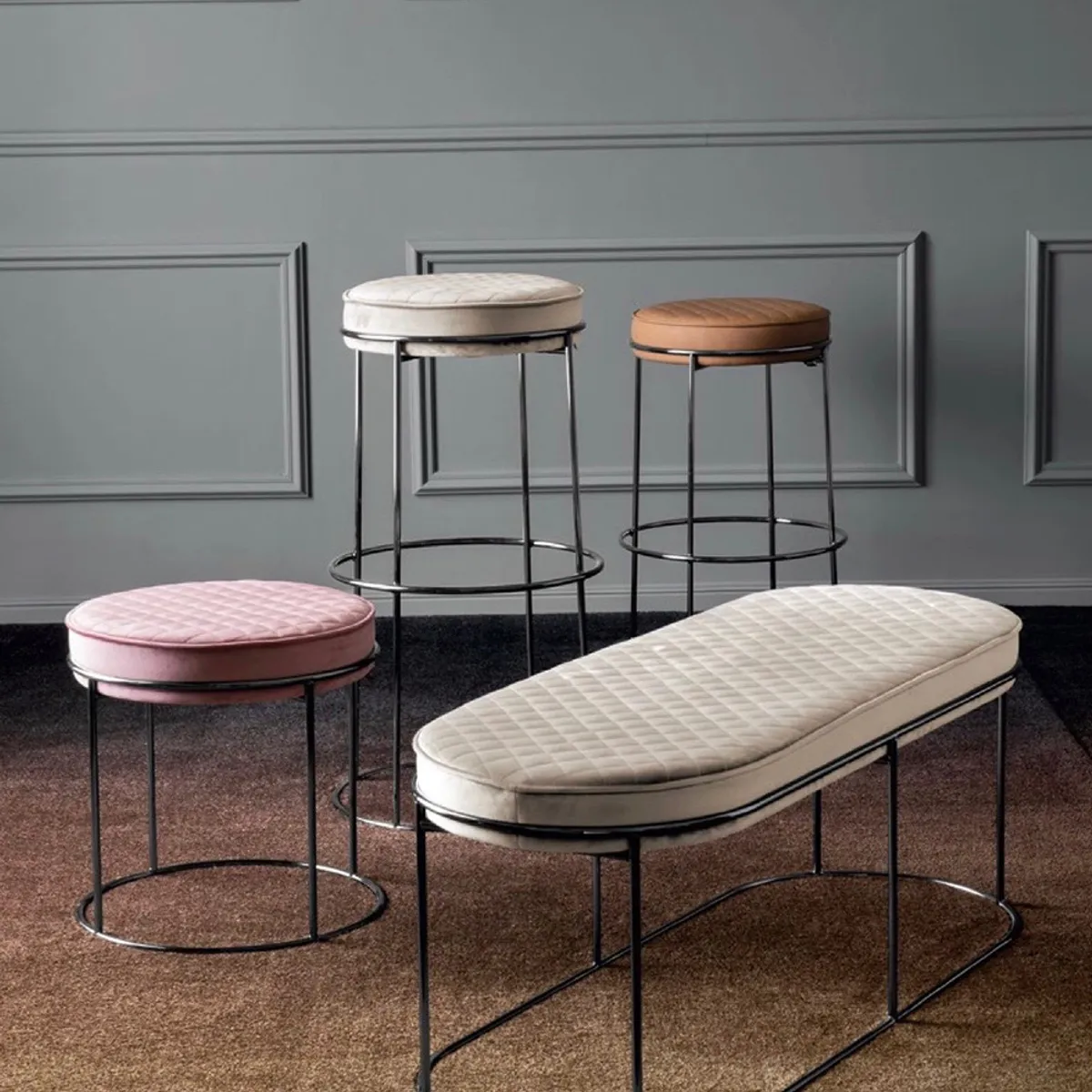 Atollo Stools Ottomans Inside Out Contracts 06