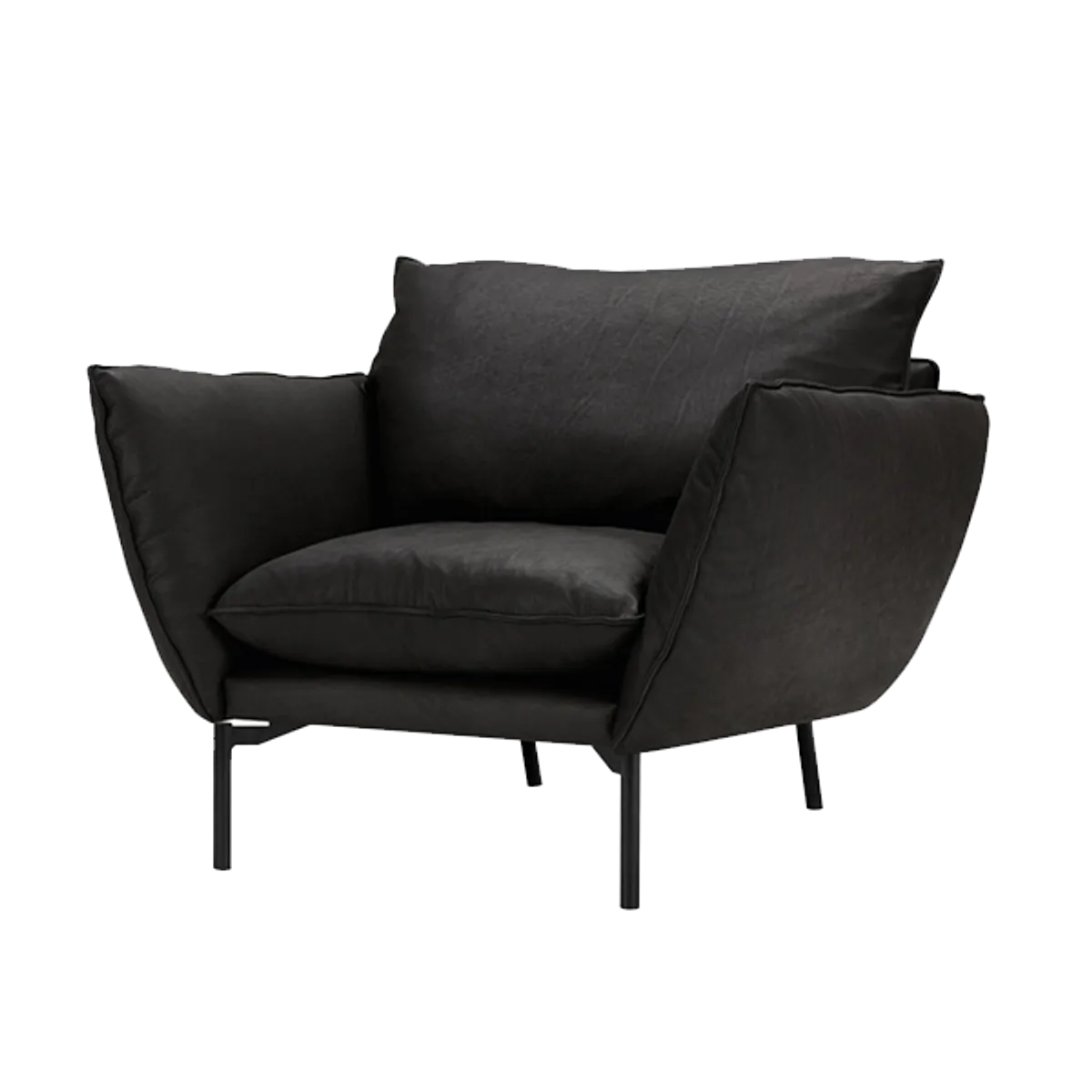 Beagle Lounge Chair Black Leather Inside Out Contracts