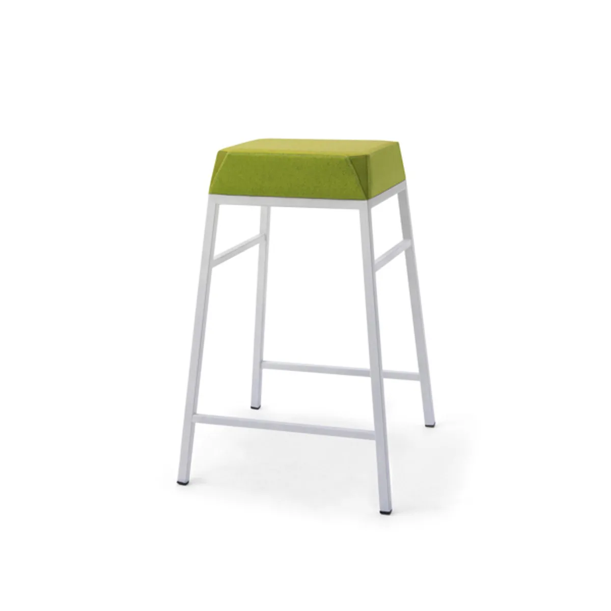 Beth Barstool White Frame Green Fabric Inside Out Contracts