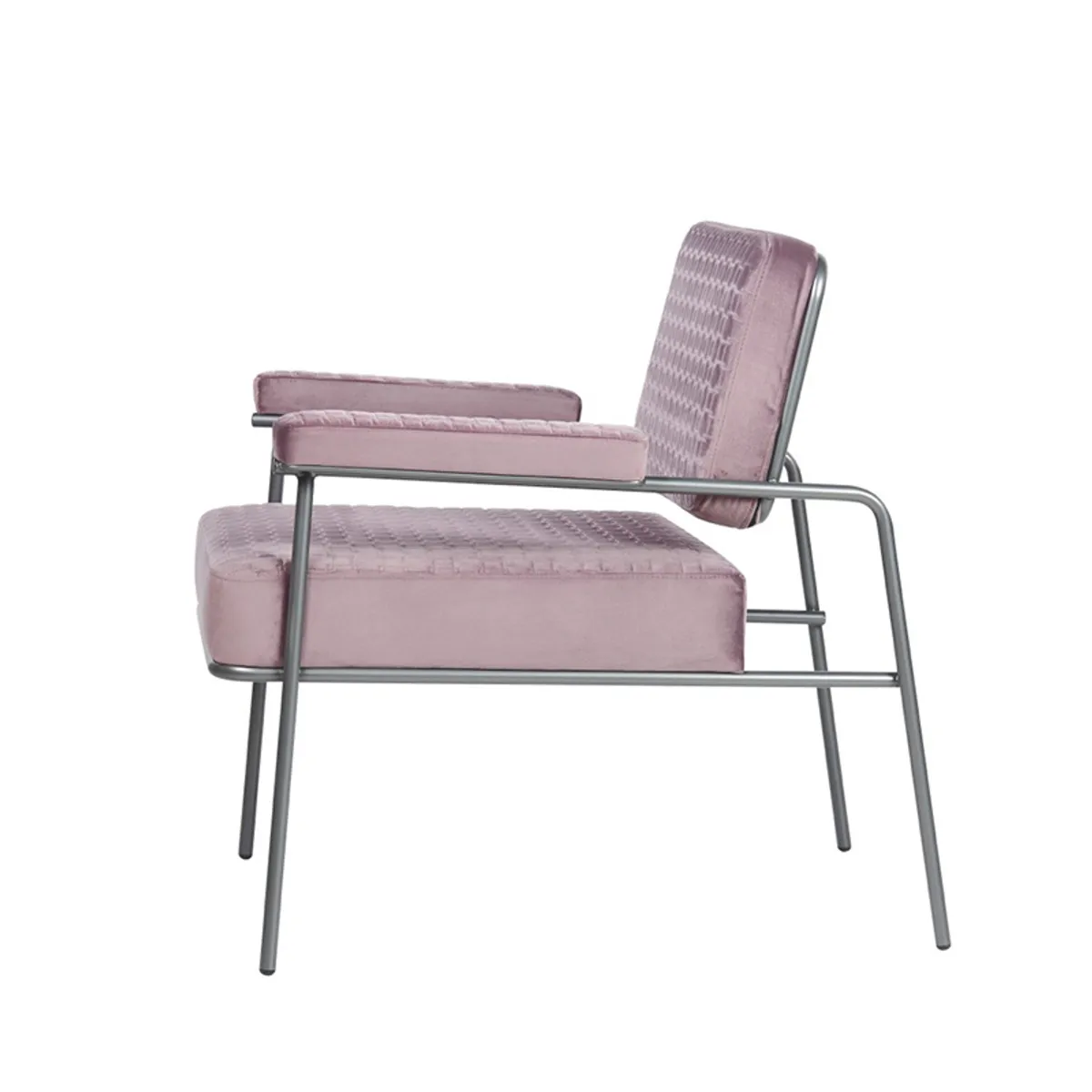 Boogie Lounge Chair Metal Frame With Purple Upholstery