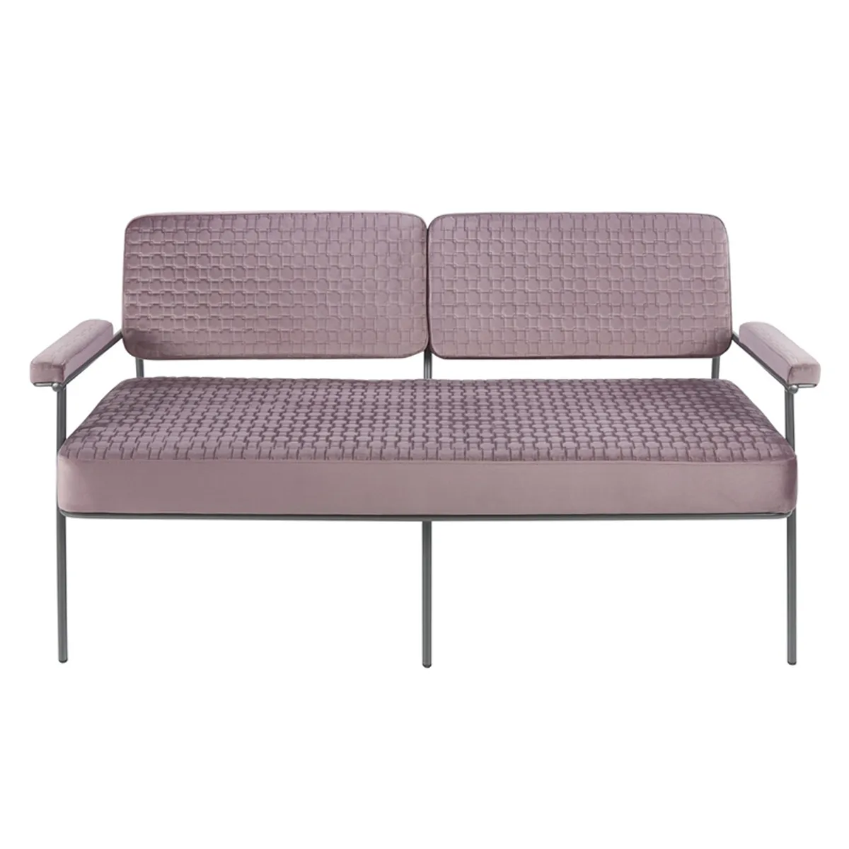 Boogie Sofa Metal Frame Two Seater With Purple Upholstery
