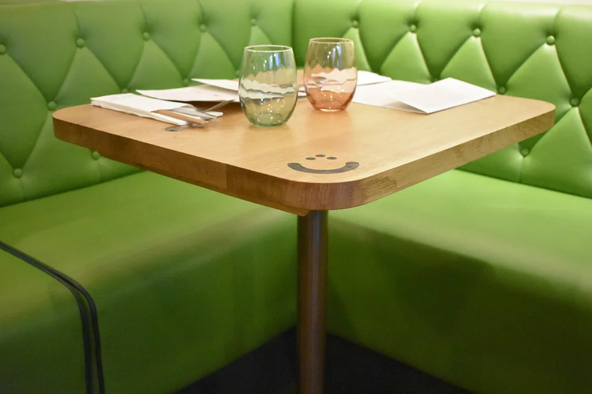 Bowls Restaurant Soho Bespoke Wood Table Tops And Ice Cube Table Bases