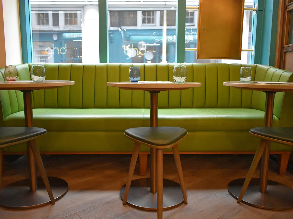 Bowls soho restaurant with outdoor furniture and recycled table tops by insideoutcontracts09