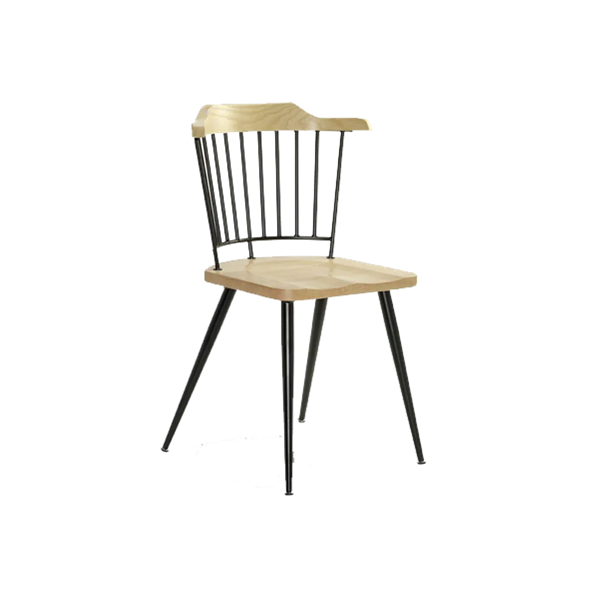 Combo Side Chair Beech Wood Black Metal Inside Out Contracts