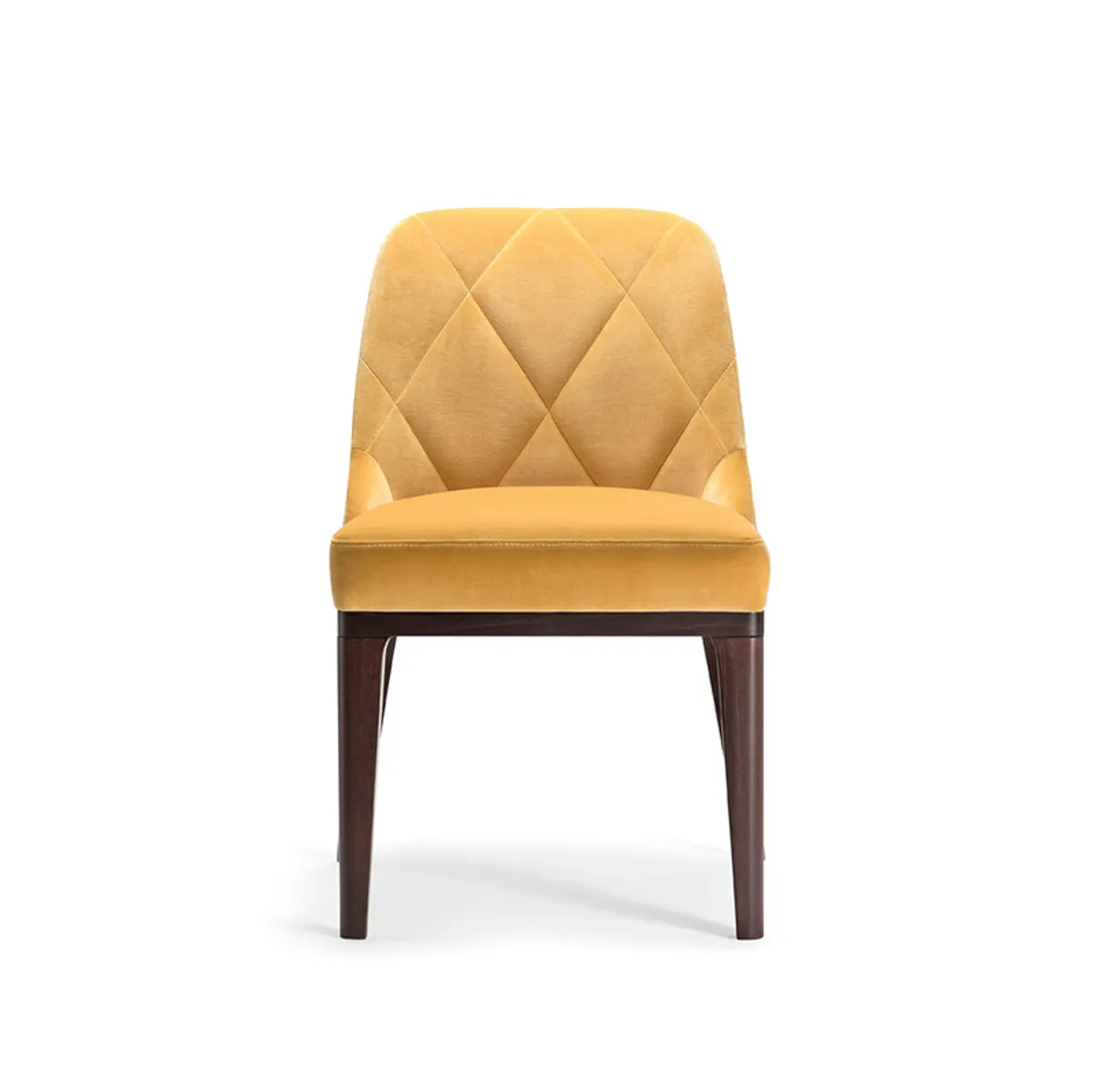 Dodie Side Chair Yellow Quilted Upholstery Wide Wooden Legs Insideoutcontracts 1