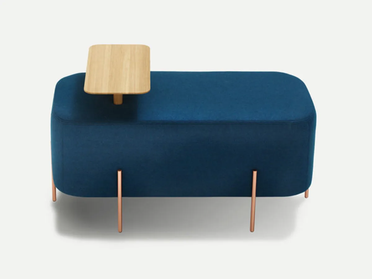 Elephant Bench In Blue With Side Table Modular Office Furniture By Insideoutcontracts