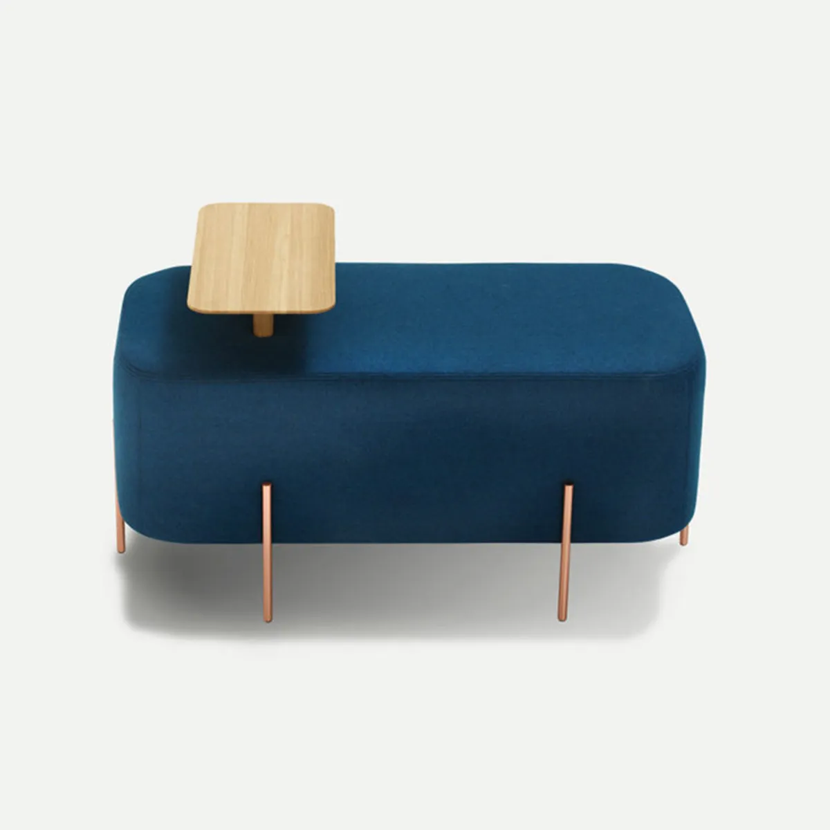 Elephant Bench In Blue With Side Table Modular Office Furniture By Insideoutcontracts