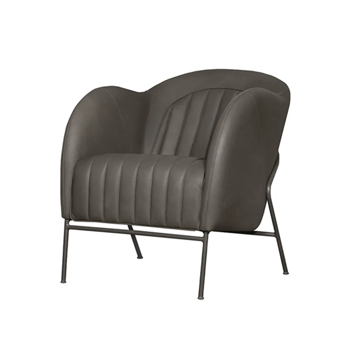 Emilie Lounge Chair Aniline Grey Inside Out Contracts