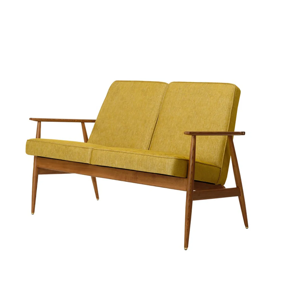 Fox 2 Seater Yellow Upholstery And Wooden Frame