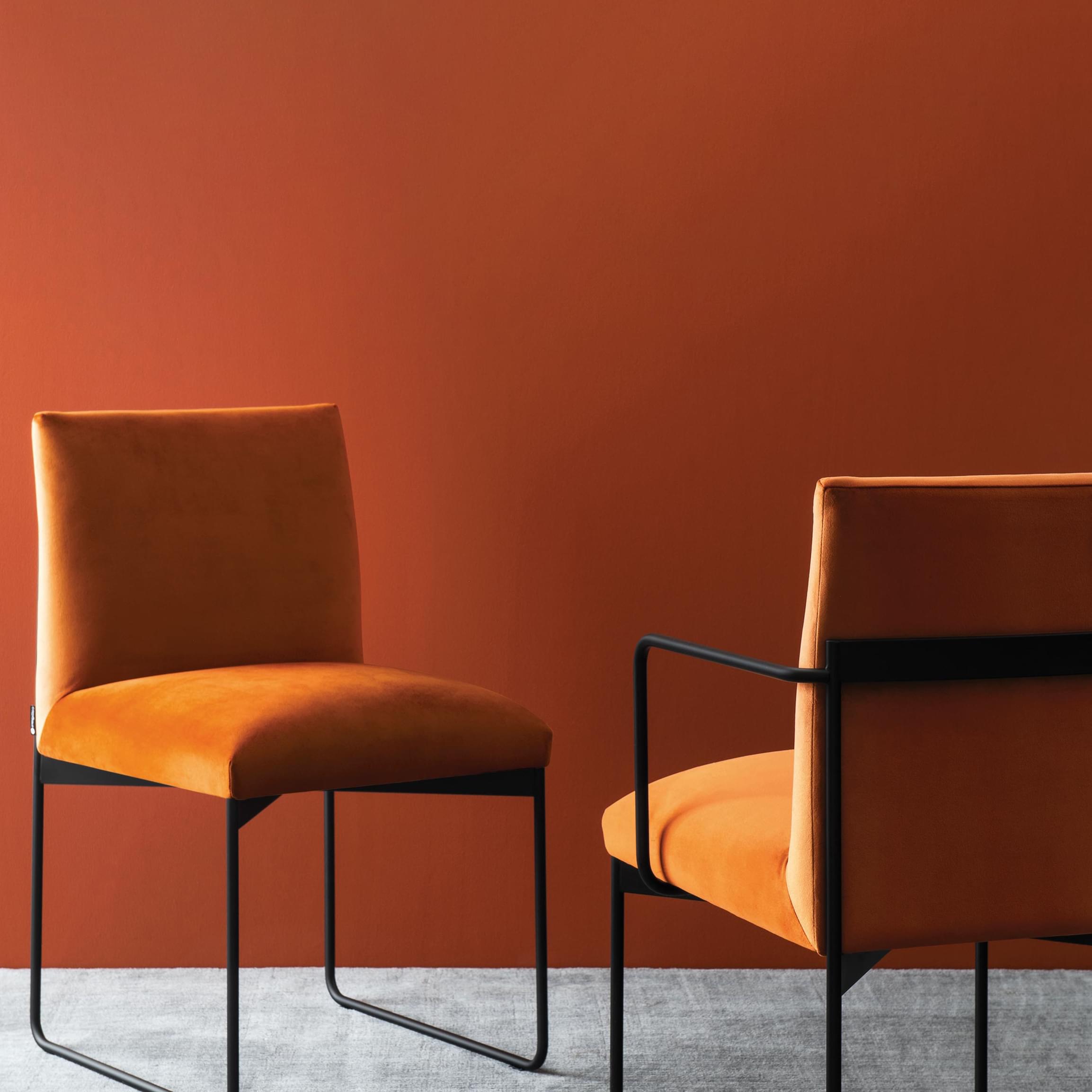 The Gala collection in orange upholstery