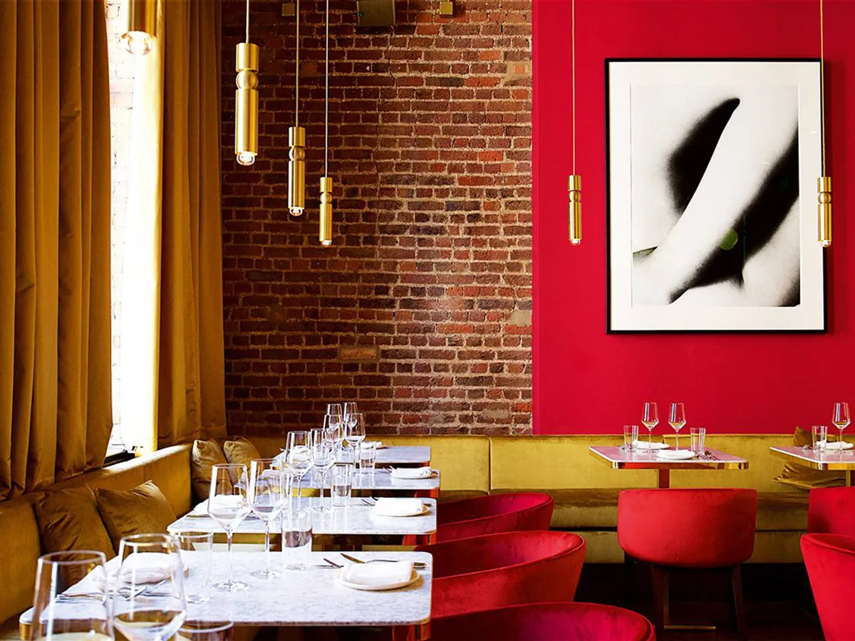 Gazelle Restaurant Interior Design Furniture By Inside Out Contracts Red Yellow