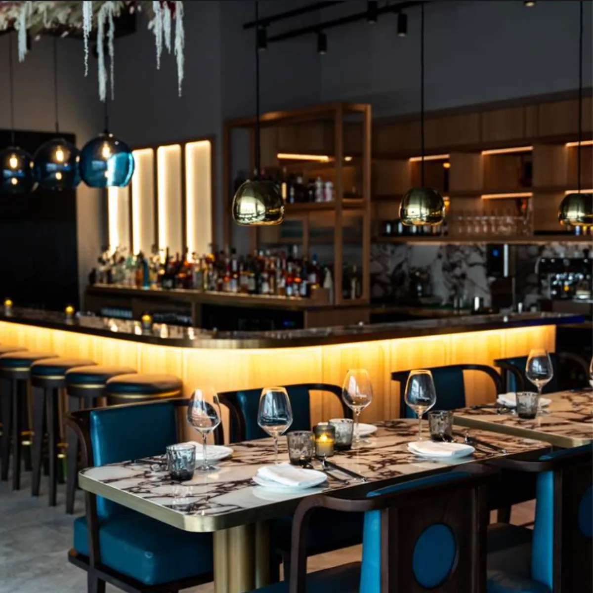 Bespoke brass rectangle dining table | Inside Out Contracts