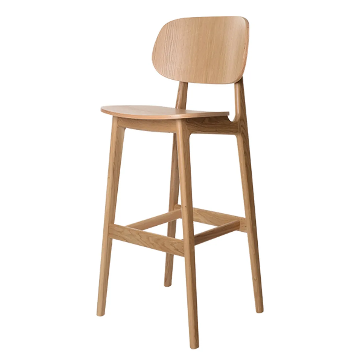 Harper Bar Chair Oak Veneer Seat