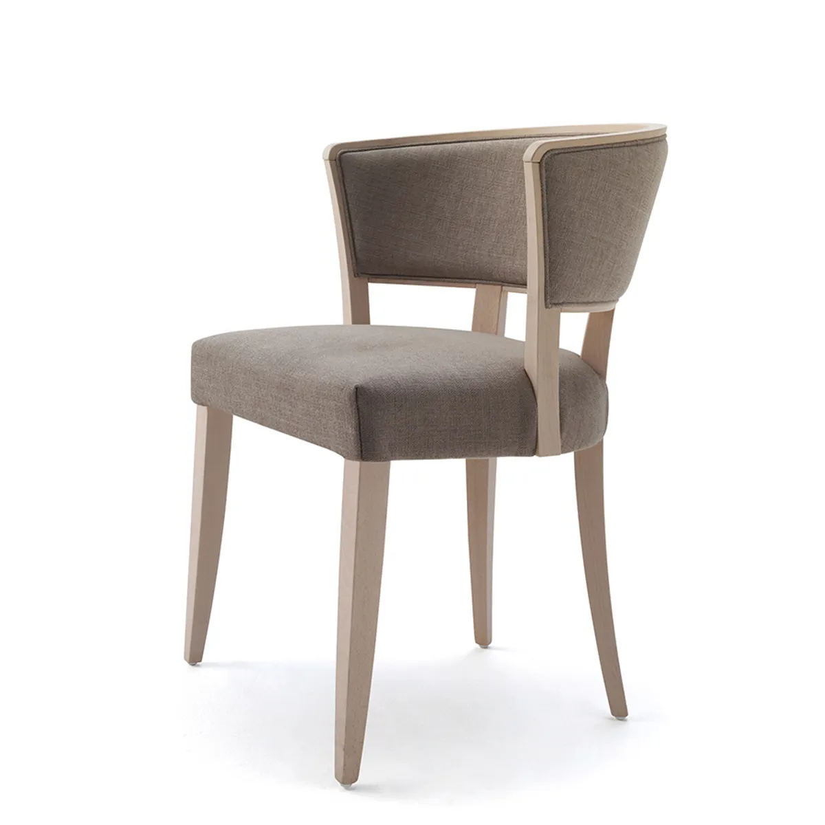 Hero Chair Plain Fabric Natural Wood Frame 011
