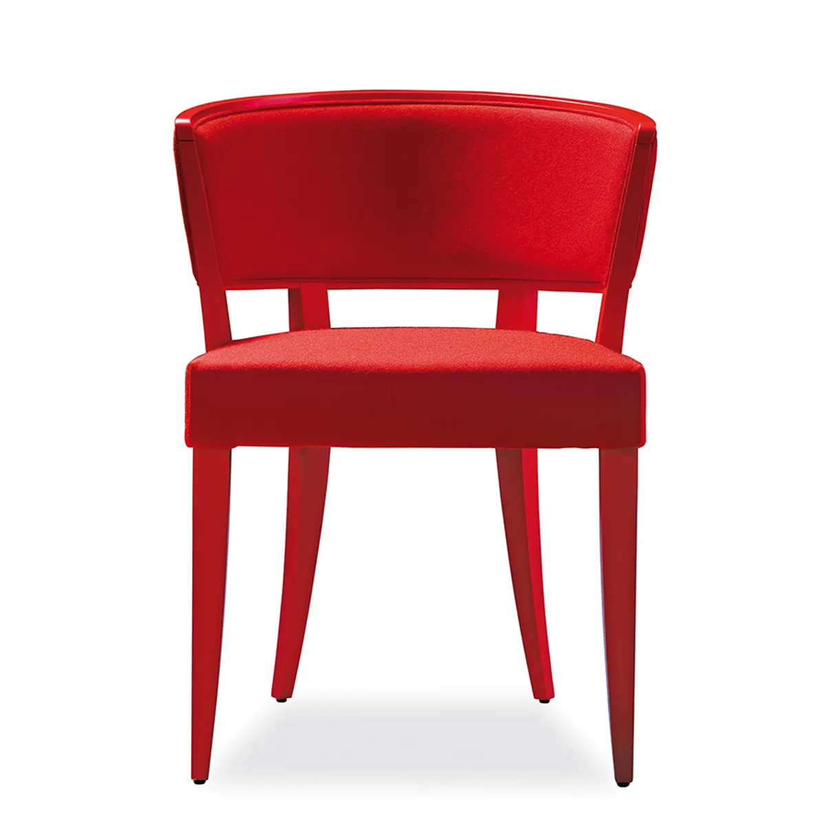Hero Chair Red Fabric Red Wood Frame 04