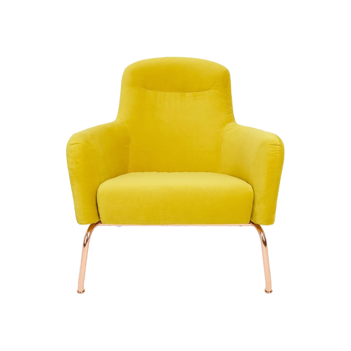 Inside Out Contracts Tonic Lowlounge Chair Copper Base Canary Yellow