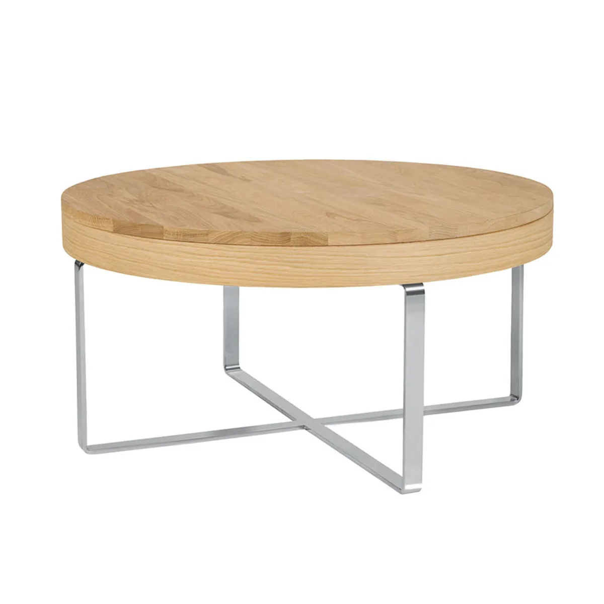Khavi Table F80 Wood Oak Chrome 020