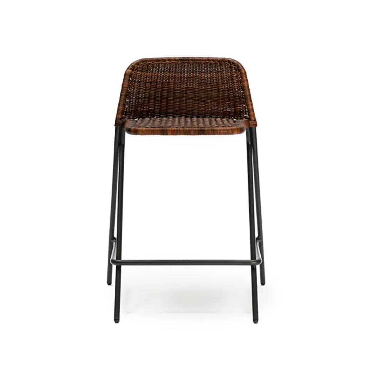 Kaki Stool With Backrest Charcoal Rust Rattan And Metal Barstool Furniture For Restaurants And Hotel Bars2